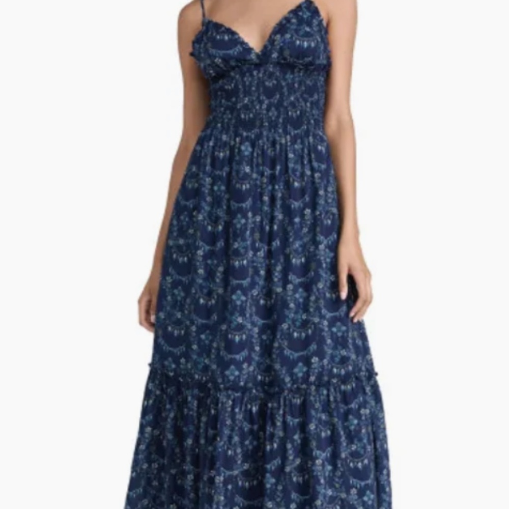 Hill House Home The Dottie Nap Dress Navy Charm Scallop in XL  NWOT